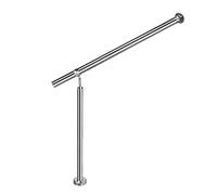 Froadp 120x90cm Acciaio Inox Corrimano, Ringhiera Scala con Anello a Sfera, Passamano per Interni o Esterni Inclinazione e Altezza Regolabile, Parapetti Scale Pavimento Montaggio, Argento