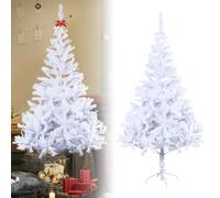 Froadp 150cm Albero di Natale Artificiale con Supporto Stabile e 300 Rami di Simulazione Tradizionale per Decorazioni Natalizie Fai-da-te(PVC Bianco)