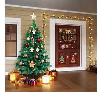 Froadp 180cm Albero di Natale Artificiale in PVC, Abete Artificiale con 570 Rami e 250 LEDs, Albero di Natale Rimovibile con Supporto in Metallo, Abete Ignifugo per la Decorazione di Natale