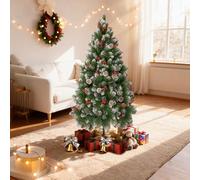 Froadp 180cm Albero di Natale Artificiale in PVC, Abete Artificiale con 800 Rami di Neve e 57 Pigne, Albero di Natale Rimovibile, Stand di Abete Ignifugo per la Decorazione di Natale