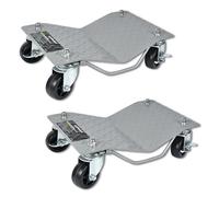 Froadp 2 Pezzi Martinetto/Cric da Manovra con Ruote per Auto, Carrello per Cambio Ruote, Acciaio Polverizzato Pesante, Capacità 500 kg per Piattaforma, Argento