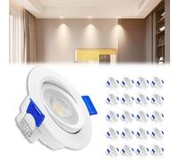 Froadp 20 faretti da incasso a soffitto, 230 V, set da soffitto piatto, in plastica, per casa, 5 W, ultra sottili, per soggiorno, cucina, bagno, ufficio (bianco caldo 3500 K)