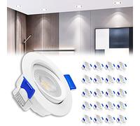 Froadp 20 faretti da incasso a soffitto, 230 V, set da soffitto piatto, in plastica, per casa, 5 W, ultra sottili, per soggiorno, bagno, cucina, ufficio (bianco freddo 6500 K)