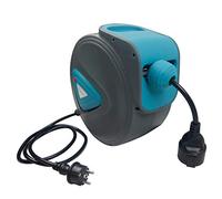 Froadp 20m Automatic Bobine per Cavo, Avvolgicavo con Montaggio a Parete, Bobina Elettrica con Protezione da Sovraccarico, Rotante a 180° con Cavo Elettrico per Gestione del Cavo(Blu)