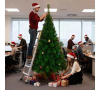 Froadp 210cm Albero di Natale Artificiale con Supporto Stabile e 750 Rami di Simulazione Tradizionale per Decorazioni Natalizie Fai-da-te(PVC Verde)