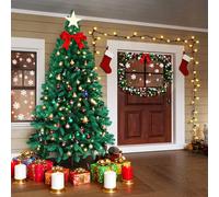 Froadp 210cm Albero di Natale Artificiale in PVC, Abete Artificiale con 820 Rami e 350 LEDs, Albero di Natale Rimovibile con Supporto in Metallo, Abete Ignifugo per la Decorazione di Natale