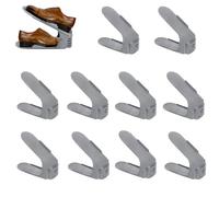 Froadp 30 portascarpe regolabili, antiscivolo, 3 altezze, in polipropilene, a doppio strato, salvaspazio, colore grigio