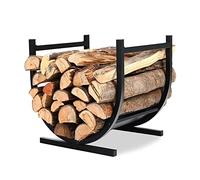 Froadp 44x37x40cm Cestini Portalegna Scaffale per Legna da Ardere Stoccaggio in Metallo per Tronchi Impilati Aiuto Cesto Porta da Camino Cestini Rack Nero Supporto per Interni e Esterni