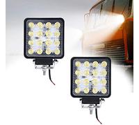 Froadp 48W Lampada da Lavoro a LED Faro Barra Luminosa Offroad Proiettori Impermeabile IP67 Luce di Retromarcia Set Fari Supplementari per Moto Camion Trattore SUV UTV ATV (2 Pezzi)