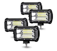 Froadp 72W Fari Supplementari per Moto a LED Faro Profondità Luminosa Offroad Proiettori Impermeabile IP67 Luce di Retromarcia Set Lampada da Lavoro per Camion Trattore SUV UTV ATV (4 Pezzi)