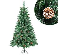 Froadp Albero di Natale Artificiale 120 cm PVC Albero di Decorazione con Supporto Albero di Natale con Effetto Neve e Pigne Decorazione Natalizia Albero di Natale Artificiale per Interni ed Esterni