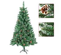 Froadp Albero di Natale Artificiale 180 cm PVC Albero di Decorazione con Supporto Albero di Natale con Effetto Neve e Pigne Decorazione Natalizia Albero di Natale Artificiale per Interni ed Esterni