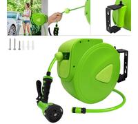 Froadp Avvolgitubo da Giardino 20m+2m Tubo Flessibile da Parete Automatico Girevole a 180° Doccetta Multifunzione con Fermatubo e Attacco Rapido per Campeggio Garage Irrigazione Doccia per Cani