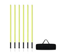 Froadp Bastoni da Slalom in Plastica 1,5m Accessori per L'Allenamento del Calcio Set Agilità di Allenamento per il Calcio con Punte e Mollein Metallo per Allenamento Della Coordinazione (Set di 6)