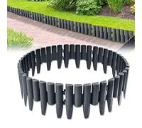 Froadp Bordature da Giardino in Plastica 28x24cm Flessibile Prato Separé da Giardino Staccionata Recinzione Aiuole Bordi con Legno Aspetto per Frutteti Orti o Sentieri (11.2m=40 pezzi, Antracite)