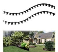 Froadp Bordo flessibile per aiuole, 100 x 5 cm, bordo per aiuole in metallo, con 25 ancore, per giardino e fattoria, colore nero, 5 pezzi