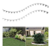Froadp Bordo flessibile per aiuole, 100 x 5 cm, bordo per aiuole in metallo, con 50 ancore, limitatore per aiuole da giardino, per fattoria, argento, 10 pezzi