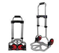 Froadp Carrello Portapacchi Pieghevole in Acciaio con Maniglia e Ruote Regolabili in Altezza Scalabile Fino a 60 kg di Portata Furgone per Trasporto Bagagli Campeggio Picnic Viaggi Shopping