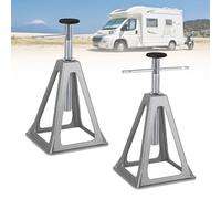 Froadp Cavalletto di Supporto Veicolo a Motore Cavalletti per Martinetti Regolabili in Altezza Cavalletti Sostegno Portata Massima 1T per Accessori di Stabilizzazione di Caravan Camper Rimorchi (2 pz)