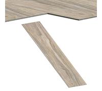 Froadp Pavimenti in PVC, autoadesivi, 5,02 m², effetto legno, 36 pezzi, piastrelle in vinile, antiscivolo, impermeabili, in laminato, per porta d'ingresso, cucina, balcone (rovere chiaro)