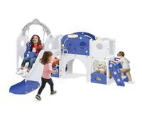 Froadp Scivolo 9 in 1 per bambini a partire da 1 anno, per interni ed esterni, in HDPE e PP, con altalena, scaletta da arrampicata, tunnel, spazio di archiviazione, cestino da basket e telescopio da