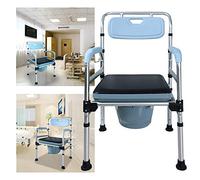 Froadp Sedia da Toilette con Bracciolo e Schienale, Sedia da Doccia in Alluminio Regolabile in Altezza con Secchio da Toilette, Sgabello da Bagno Antiscivolo Portatile, Capacità Dello Fino a 200KG