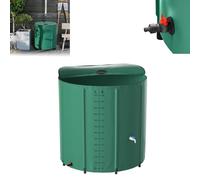 Froadp Serbatoio dell'acqua piovana pieghevole da 750 l, con coperchio e scala, telo opaco, serbatoio dell'acqua per irrigazione in giardino, bidone per il bagno di ghiaccio, barile per acqua piovana