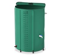 Froadp Serbatoio per acqua piovana pieghevole da 380 l, con coperchio e scala, telo opaco, serbatoio dell'acqua per irrigazione in giardino, bidone per il bagno di ghiaccio, barile per acqua piovana