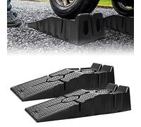 Froadp Set di 2 rampe di carico in plastica, per auto, con protezione da attraversamento, piattaforma di sollevamento, rampa di carico, carico fino a 2500 kg (90 x 31 x 22,5 cm)