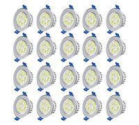 Froadp Set di 20 faretti da incasso a LED, 230 V, faretto da soffitto piatto, in alluminio, per casa, soggiorno, bagno, cucina, ufficio (3 W, bianco freddo)