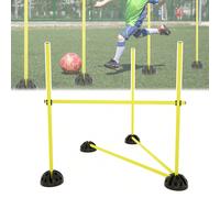 Froadp Set di barre per salto, barre da allenamento per fitness, potenza di salto, dribbling e agilità (15 barre - 100 cm, 10 basi X, 10 clip) 15 barre con una lunghezza di 100 cm - 10 piedini a forma