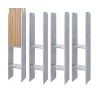 Froadp Set di pali a H in acciaio da 5 mm, piastra di base in legno, per recinzioni da giardino, pergolati (81 x 60 x 600 mm, 4 pezzi)