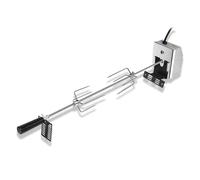 Froadp Spiedini per barbecue in acciaio inox, 117 cm, con motore, 220-240 V, 8 x 8 mm, in acciaio inox, con 2 aghi per carne, spiedo girevole, accessorio per barbecue a gas, barbecue a carbonella (4