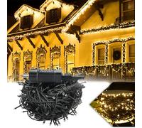Froadp Stringa di Luci a LED Tenda Luminosa Catena Luminosa di Natale Impermeabile IP44 con Spine e 8 Modalità di Illuminazione per Interni Giardino Matrimoni Feste di Natale (50m, Bianco Caldo)