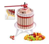 Froadp Torchio da Frutta in Legno, Premitutto Manuale a Vite con Strofinaccio, Spremiagrumi per Frutta Pressatura Mosto UVA Mele e Frutti, Pigiatrice per Fare Succhi e Vino, capacità 12 Litri
