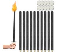 Froadp Torcia di cera, 72 cm, lunga durata, 100 minuti, con manico extra lungo e protezione per le mani, set di torce e lanterne per giardino, esterni, escursioni (10 pezzi)