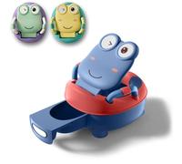 Froadp Vasino per bambini con cuscino in poliuretano, a forma di rana, portatile, in materiale PP, con contenitore rimovibile, per bambini da 1 a 6 anni (altezza 48,5 cm, blu)