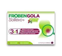Frobengola Sollievo+, 20 Pastiglie per Raffreddore, Raucedine e Gola Secca | Con Ectoina, Gusto Frutti di Bosco, Pastiglie Gommose per Prevenzione