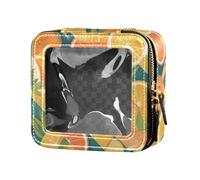 FRODOTGV 4 luglio American Independence Day Mini borsa trasparente per il trucco per la borsa per ragazze organizzatore cosmetico portatile articoli da toeletta con cerniera, Affetta agrumi, 1 Size