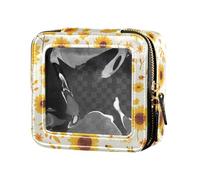 FRODOTGV 4 luglio American Independence Day Mini borsa trasparente per il trucco per la borsa per ragazze organizzatore cosmetico portatile articoli da toeletta con cerniera, Sfondo Acquerello Boho