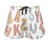 FRODOTGV Abc Pattern Simple Cartoon Women Lounge Shorts Pajama Bottoms Workout Yoga Elastic Waist Drawstring,L