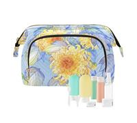 FRODOTGV Acquarello Giallo Floreale Crisantemo Cosmetici Borse Cosmetici Per Le Donne Viaggio Gioielli Organizzatore Portatile Cambiamento, Acquarello Giallo Floreale Crisantemo, 1 Size