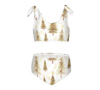 FRODOTGV Acquerello Albero Di Natale Modello Ragazze Due Pezzi Bambini Bikini Set Spiaggia Costume Da Bagno Costumi Da Bagno Carino, Modello Albero Di Natale Acquerello, 3 anni