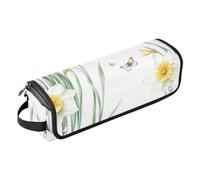 FRODOTGV Art Daffodil - Borsa da viaggio per attrezzi da donna, organizer portatile con tappetino in ferro, per ferri da stiro, utensili caldi e accessori per la cura dei capelli