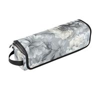 FRODOTGV Arte Piante grasse marrone donna ferro arricciacapelli custodia da viaggio grande borsa organizer e resistente al calore tappetino con cerniera per ferri da stiro piastre e piastre, Colore 07