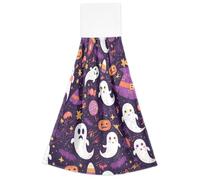 FRODOTGV Asciugamani da bagno 2 pezzi da bagno bianchi stracci per lavare i piatti yoga asciugamani in flanella di cotone, Happy Halloween Are You Scared
