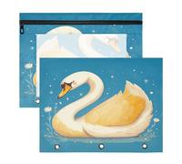 FRODOTGV Astuccio chic giallo chiaro con cigno con finestra trasparente in plastica cartella per documenti A4 lettera di carta 2 confezioni per studenti materiale scolastico