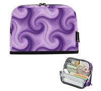 FRODOTGV Astuccio per matite di grande capacità borse per il trucco organizzatore portatile per uomo forniture scolastiche viola cerchio