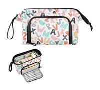 FRODOTGV Astuccio portamatite in stile scandinavo con lettere dell'alfabeto, grande capacità, astuccio portatile, per ragazzi e bambini, materiale per le scuole superiori