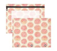 FRODOTGV Astuccio rosa con pompelmo con cerniera, tasca a 3 anelli per raccoglitori a 3 anelli, confezione da 2 articoli per la casa per insegnanti